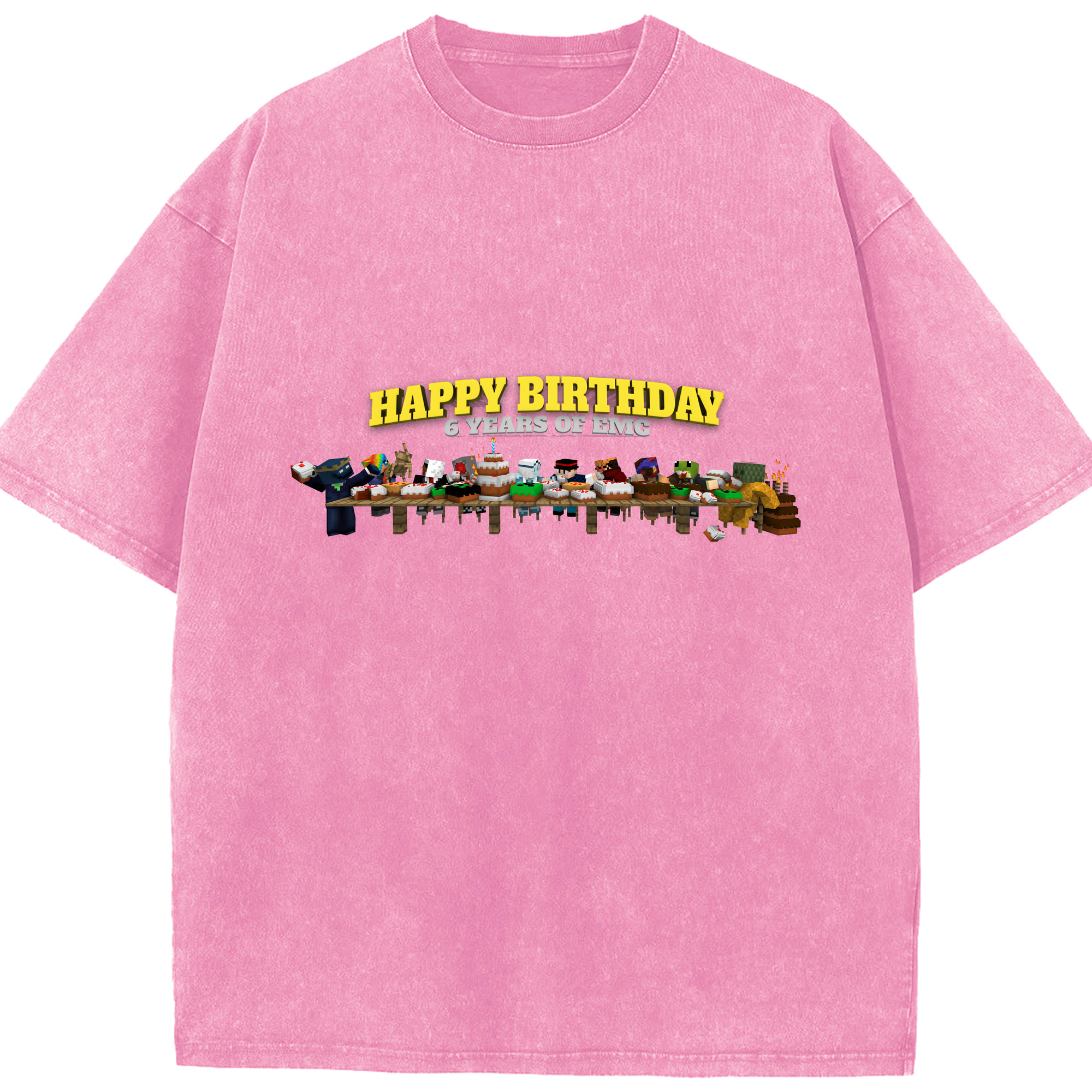（画像用） マインクラフト ブロックの世界 Minecraft MC Block world 綿100% ヴィンテージ風 半袖Tシャツ（フロントプリント）
